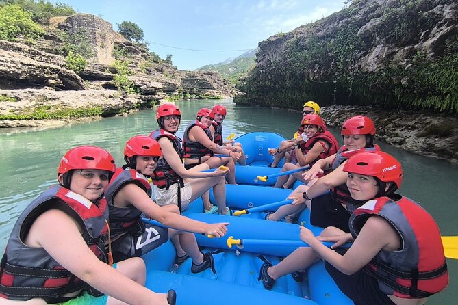 Guided Rafting Tour - Vjosa River National Park - Permet, Albania - A riverbank pause for swimming and photos
