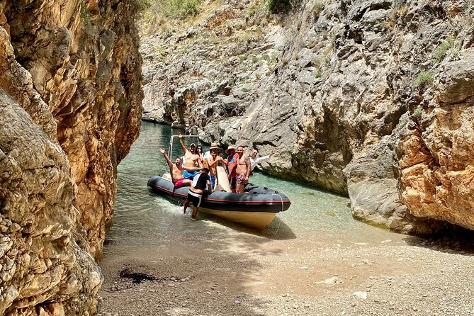 Secret Blue Gem Cave & Grama Bay Boat Tours Vlore - Dafina Cave and its blue-lit interior