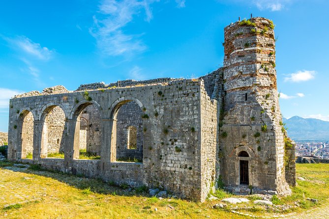 Shkodra from Tirana: Day Tour of castle, city & Skadar Lake - Reaching Rozafa Castle above the rivers