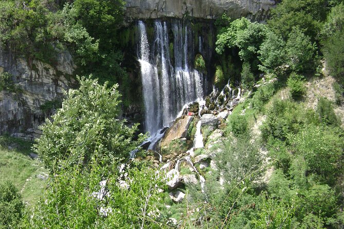 SOTIRA WATERFALL HIKING/TREKKING from Berat by 1001 Albanian Adventures - Arriving at the 100-meter Sotirë Waterfall