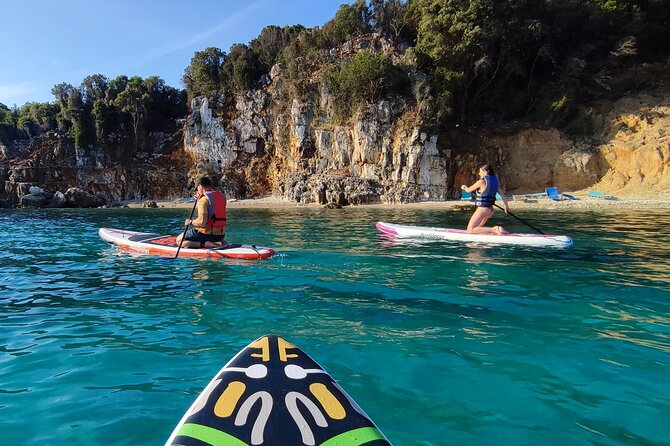 Stand Up Paddle-boarding around Ksamil islands (3 times a day) - Learning to stand before heading out