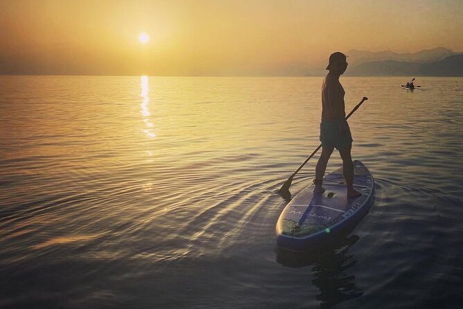 Sunset Saranda and Night City Glow Kayak or Sup Tour - Paddling toward Bistrica Beach