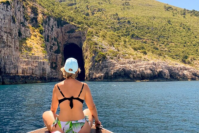 Vlore Private Boat Tour to Haxhi Ali Cave & Karaburun Beach - Entering Haxhi Ali Cave after 40 minutes at sea